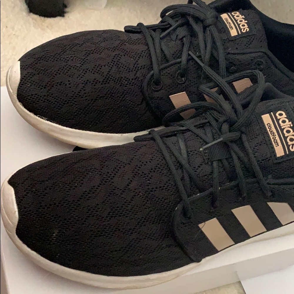 Adidas rose gold cloud foam sneakers